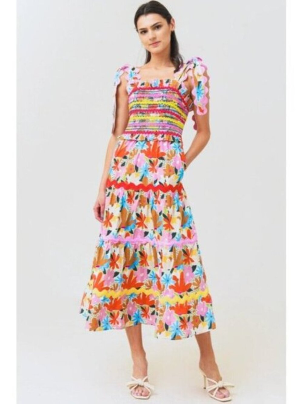 Celia B Large Nilsa Dress Floral Tiered Midi
